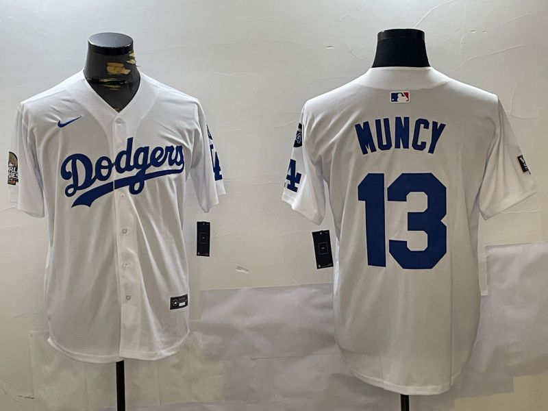 Men Los Angeles Dodgers #13 Muncy White Game 2024 Nike MLB Jersey style 1120